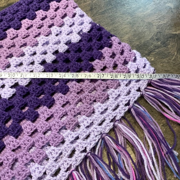 Beautiful hand made crocheted purple Poncho ONE SIZE - Picture 8 of 11